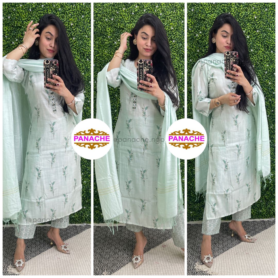 Muslin printed suit set