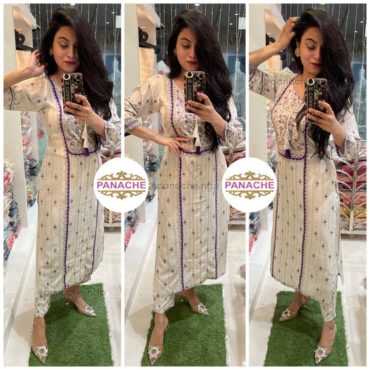 Elegant super soft linen muslin kurta pant sets