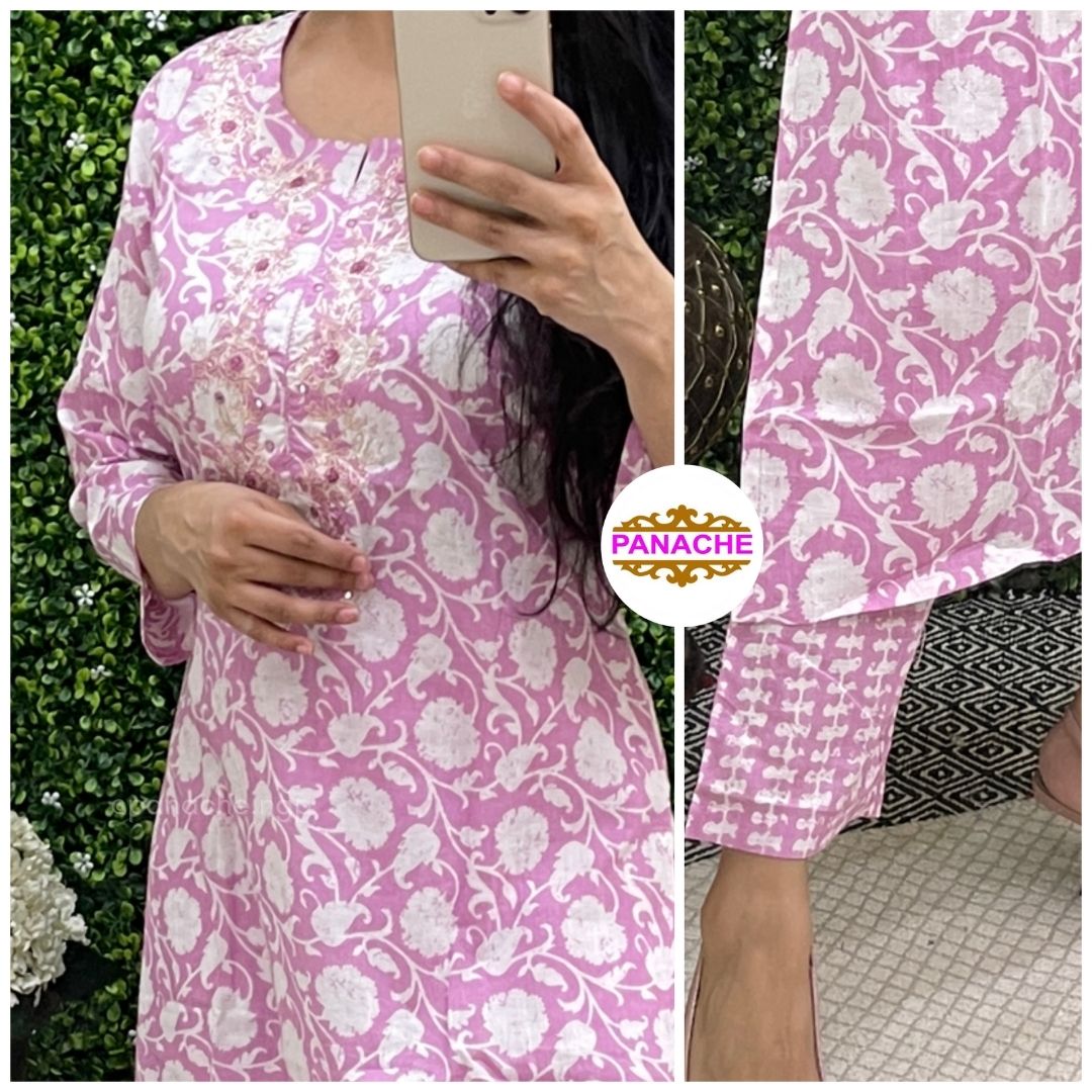 Print on Print Kurta Pant Sets