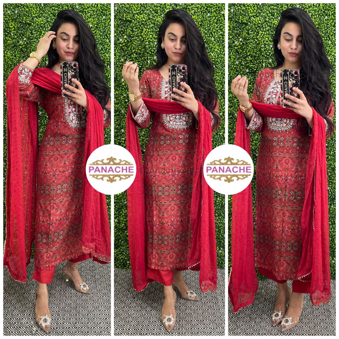 Vibrant yet daily wear suit set