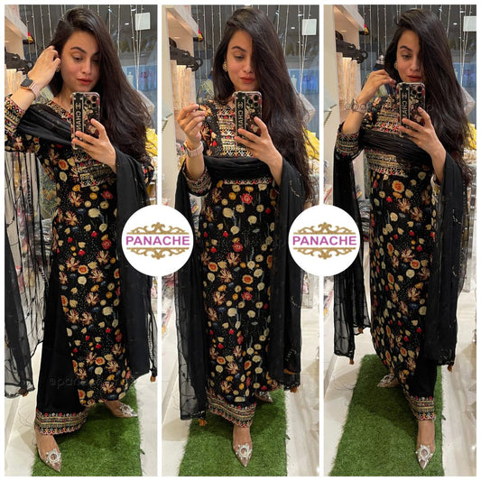 Printed modal long kurtas with palazzos