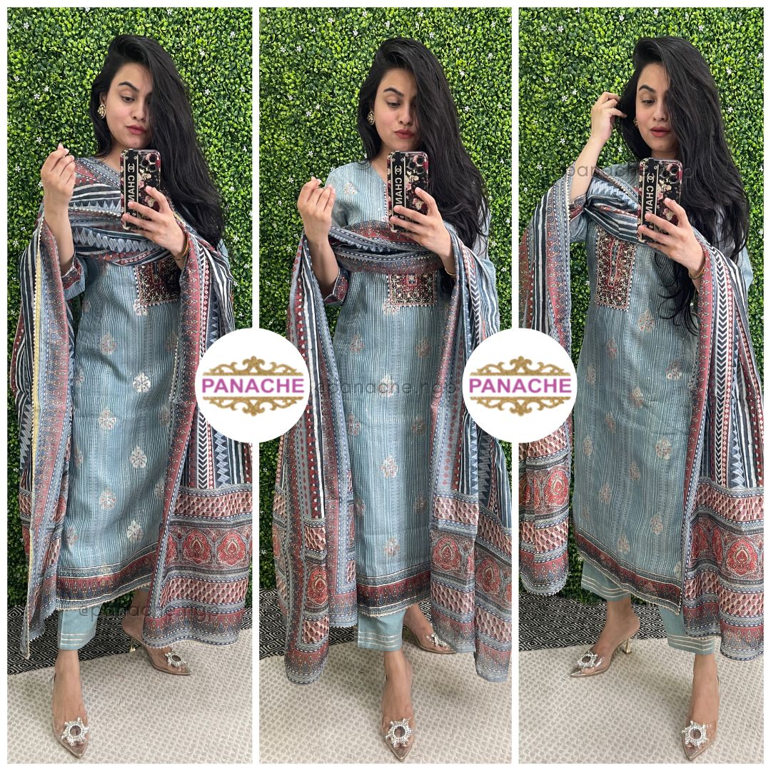 Silk sets with print on print effect