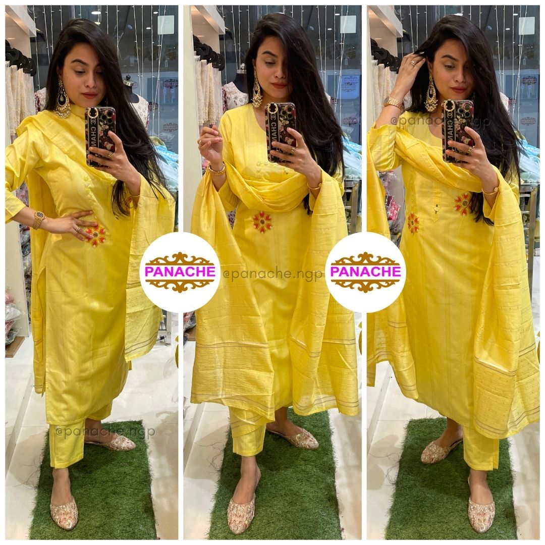 Sunflower Silk Suit Set