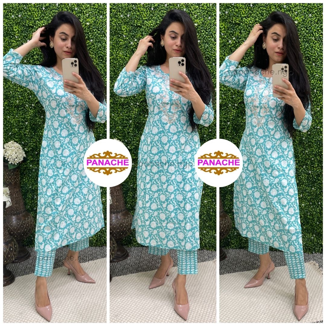 Print on Print Kurta Pant Sets