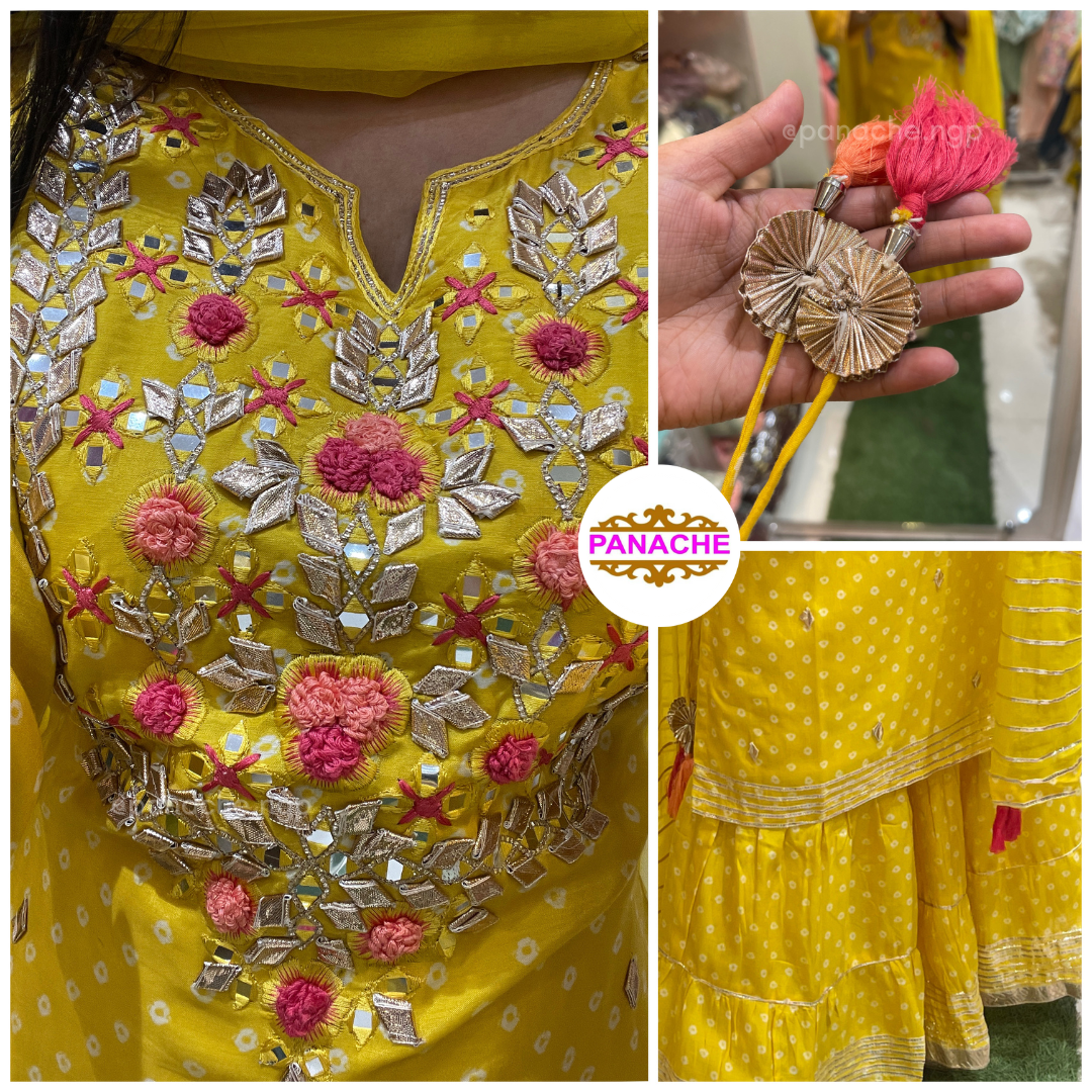 Bandhani Muslin kurta sharara