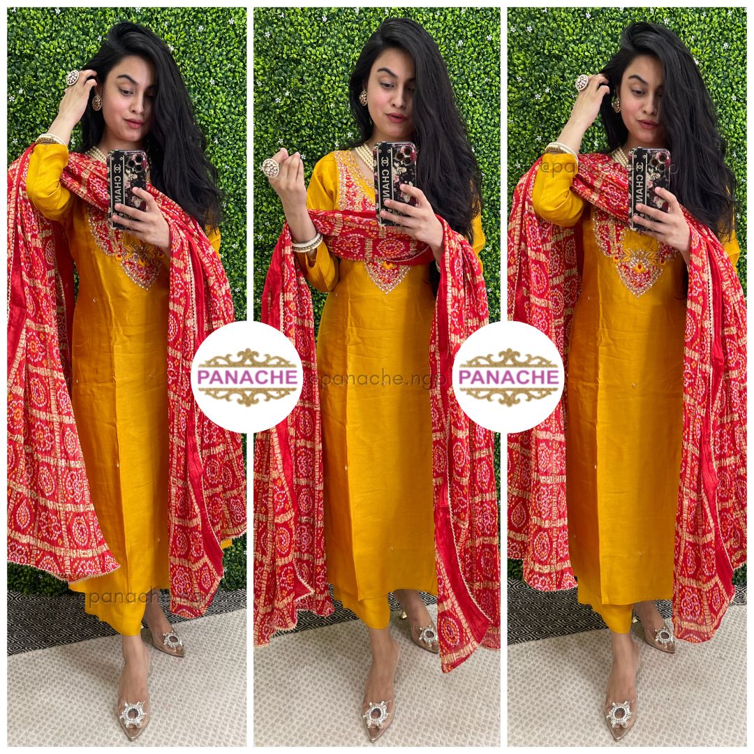 Bandhani silk set