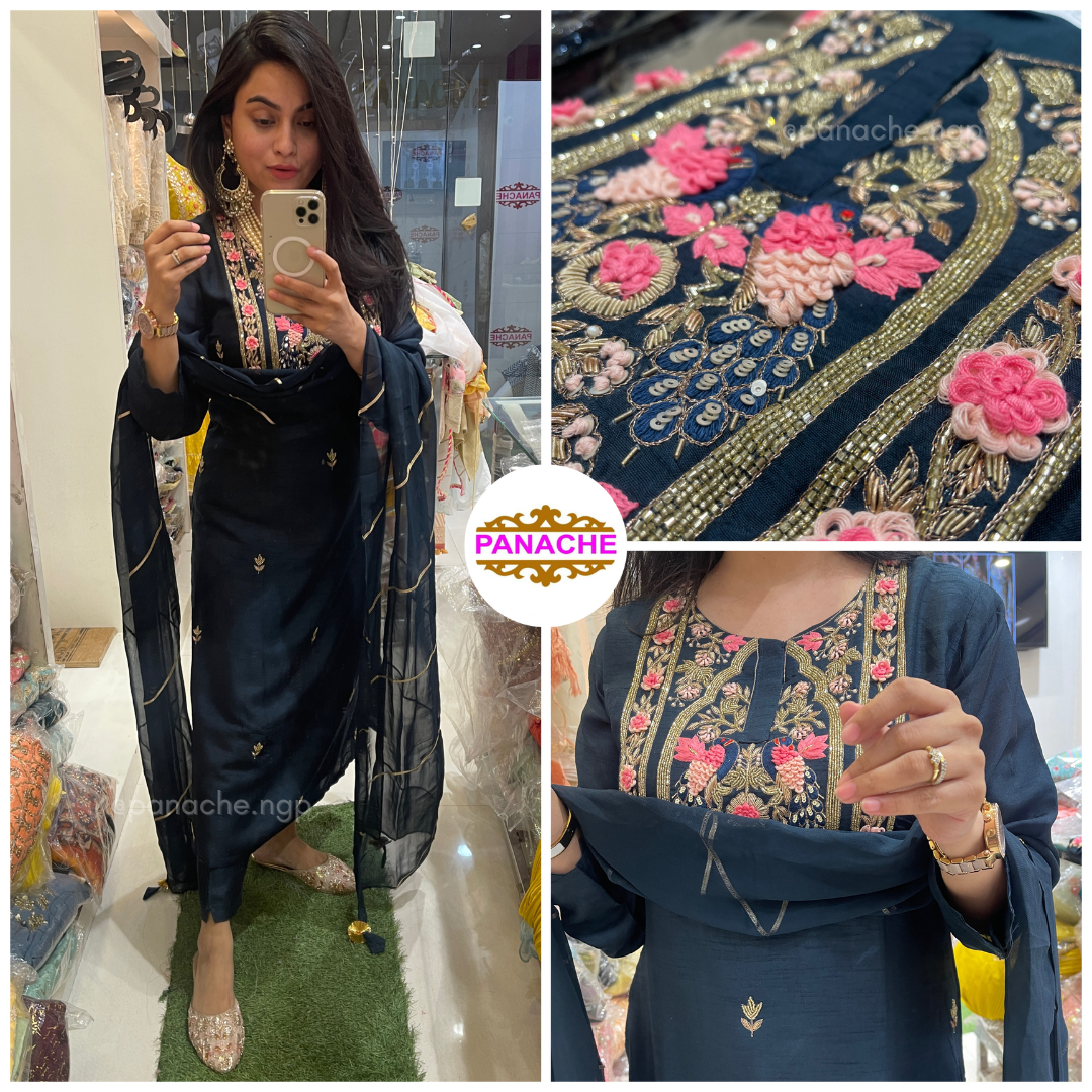 Navy Color Silk Sets