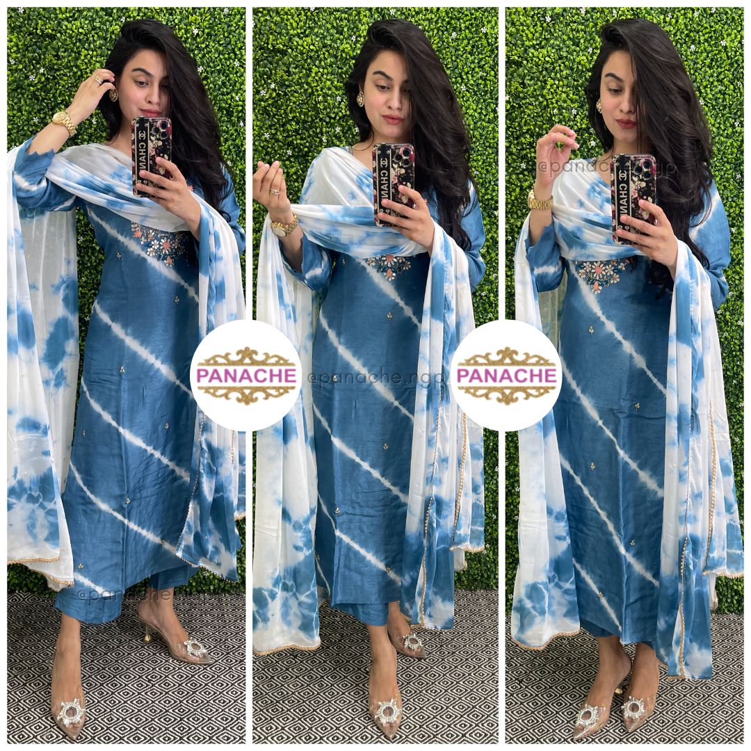 Silk sets in lehriyan and shibori !