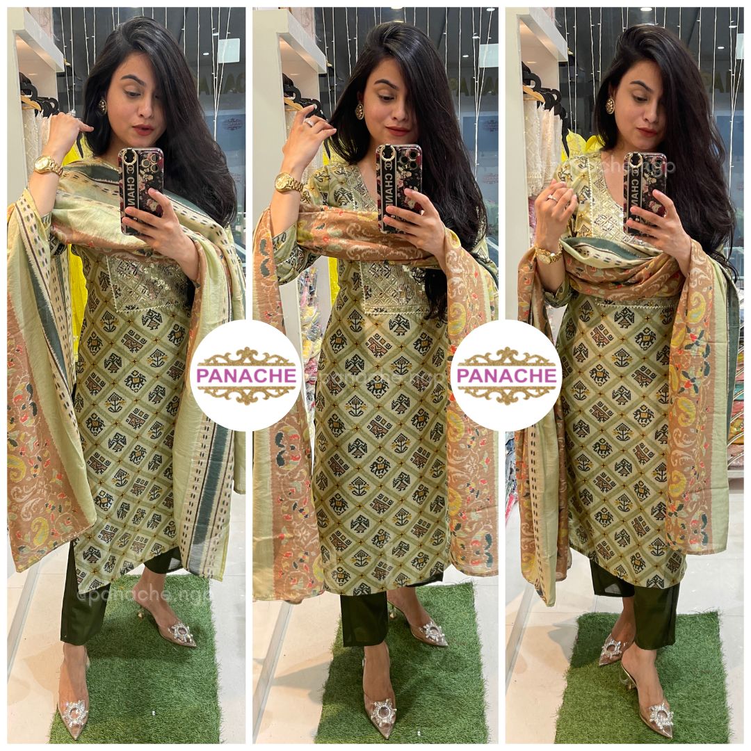 Ajrak Silk Set