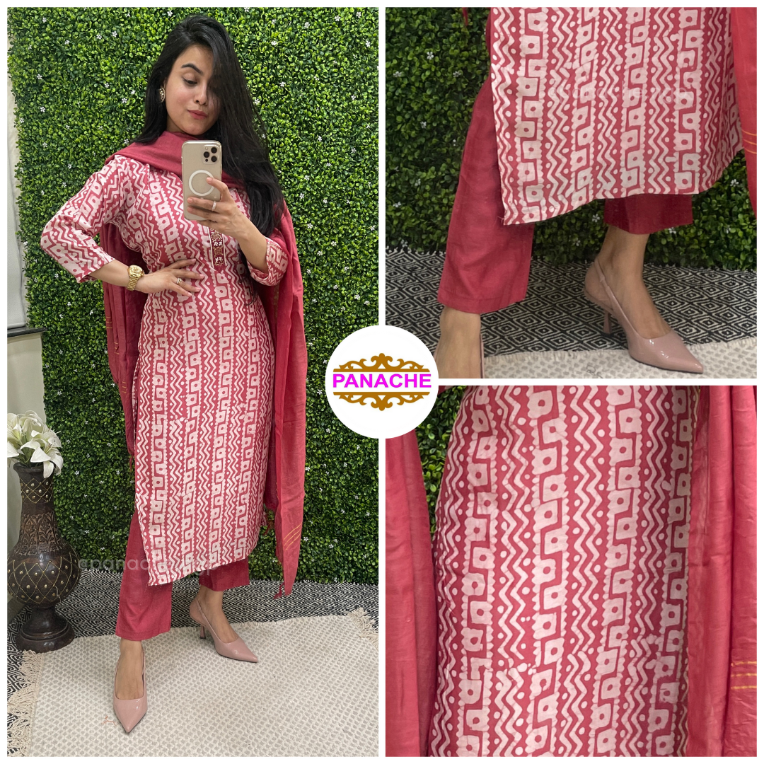 Baatik Muslin 3 piece set