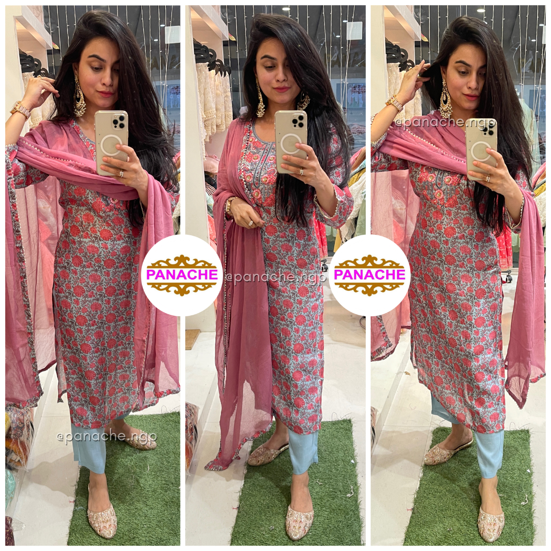Soft muslin kurta pant set