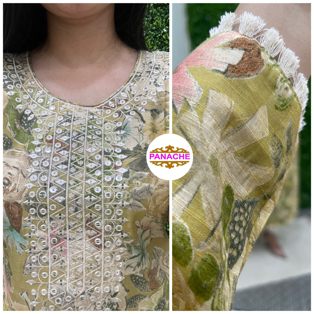 Floral Silk Kurtis