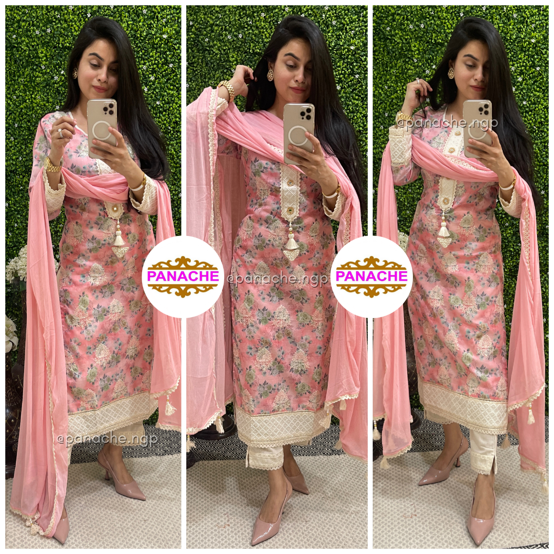 Floral suit in pink